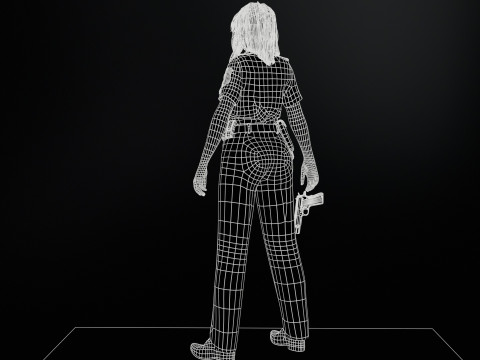Police Woman Model 3D