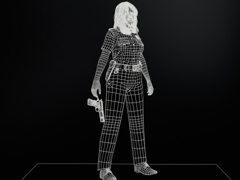 Police Woman Model 3D