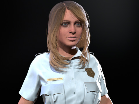 Police Woman Model 3D
