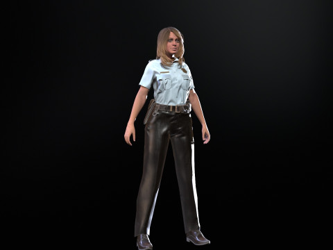 Police Woman Model 3D