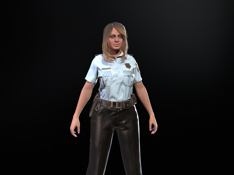 Police Woman Model 3D