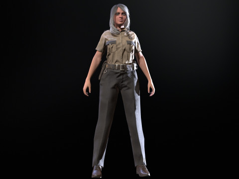Police Woman Model 3D
