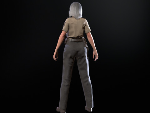 Police Woman Model 3D