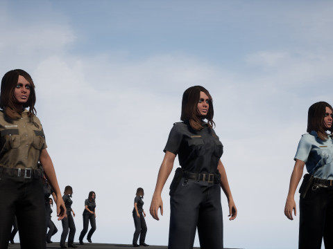 Police Woman Model 3D