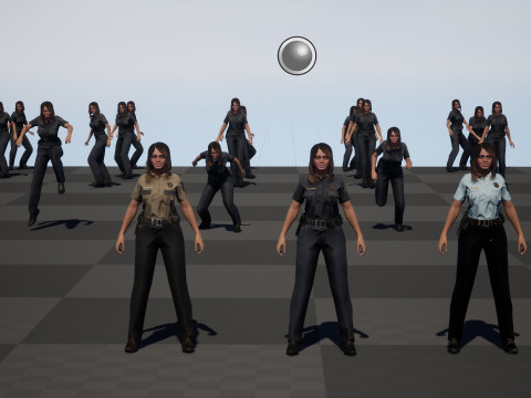 Police Woman Model 3D
