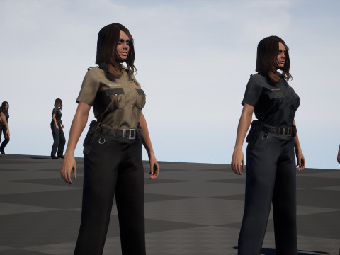 Police Woman Model 3D