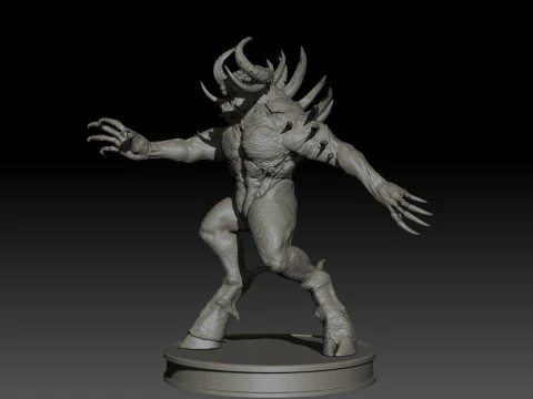DemonBoss5 High Poly for 3d Print 3D Print Model