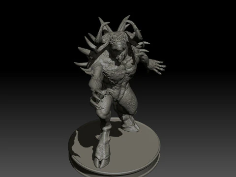 DemonBoss5 High Poly for 3d Print 3D Print Model