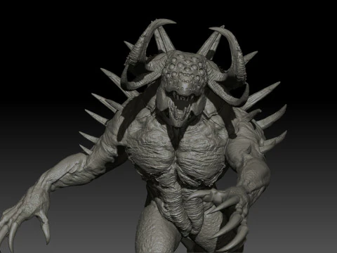 DemonBoss5 High Poly for 3d Print 3D Print Model