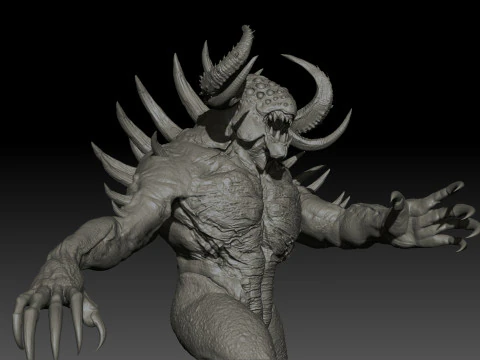 DemonBoss5 High Poly for 3d Print 3D Print Model