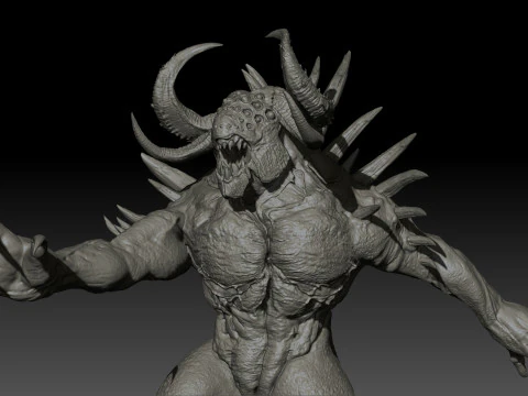 DemonBoss5 High Poly for 3d Print 3D Print Model