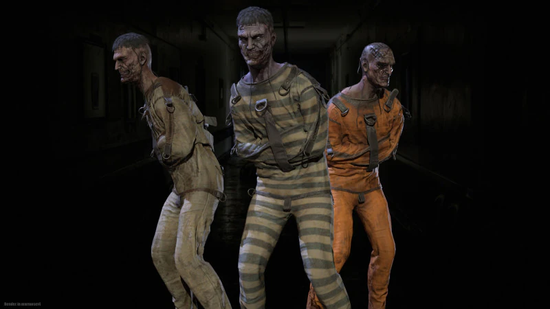 Pasien Zombi Model 3D .c4d .max .obj .3ds .fbx .stl .blend 