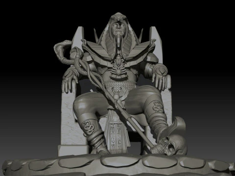 Pharaoh High Poly for 3d Print 3D Print Model