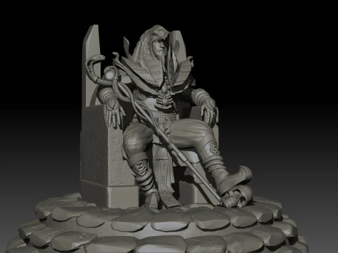Pharaoh High Poly for 3d Print 3D Print Model