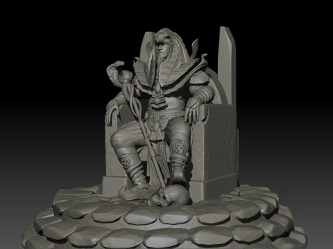 Pharaoh High Poly for 3d Print 3D Print Model
