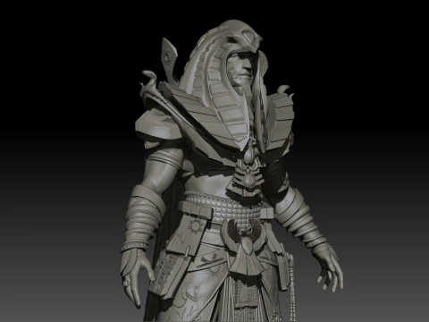 Pharaoh High Poly for 3d Print 3D Print Model
