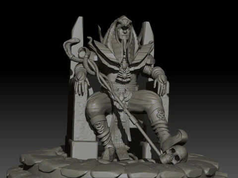 Pharaoh High Poly for 3d Print 3D Print Model