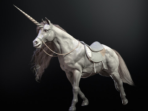 White Unicorn 3D Модель