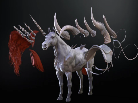 White Unicorn 3D Model