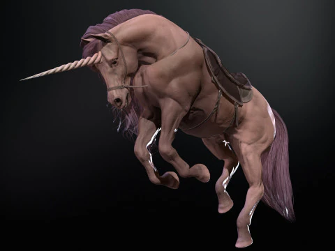 White Unicorn 3D Model