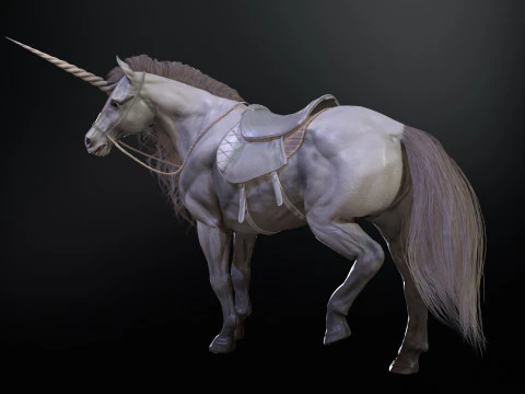 White Unicorn 3D Model