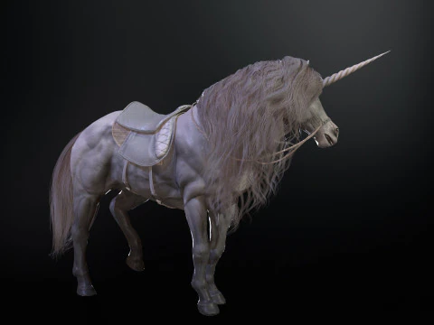 White Unicorn 3D Model