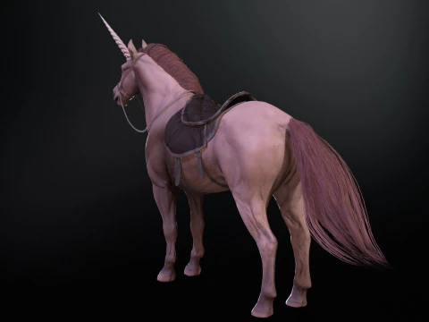 White Unicorn 3D Model