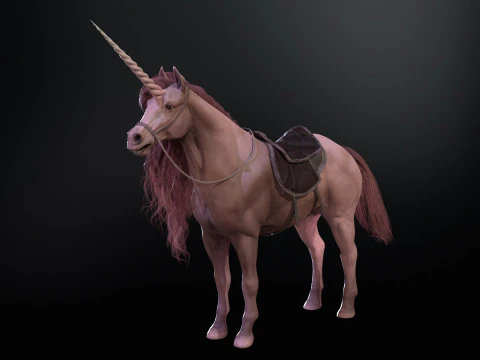 White Unicorn 3D Model