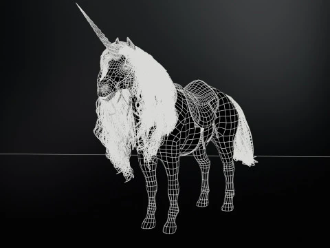 White Unicorn 3D Model