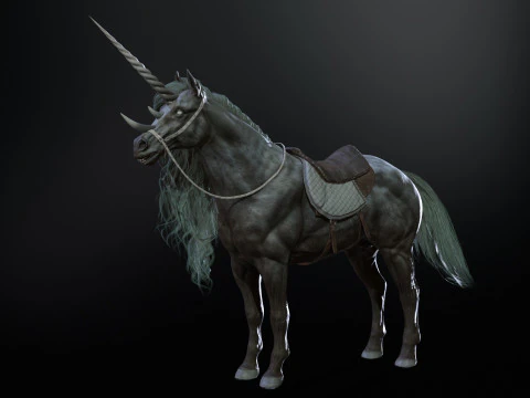 White Unicorn 3D Model