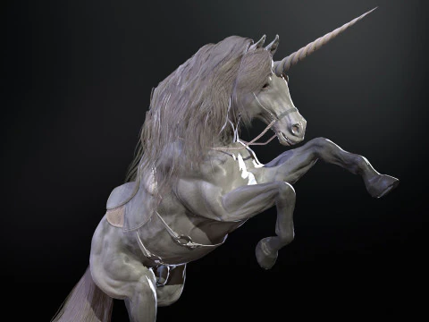 White Unicorn 3D Model