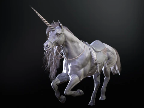 White Unicorn 3D Model