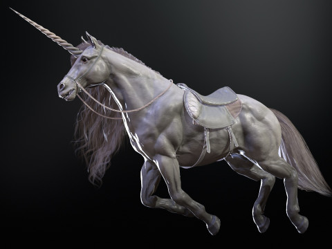 White Unicorn 3D Model