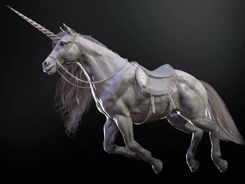 White Unicorn 3D Model