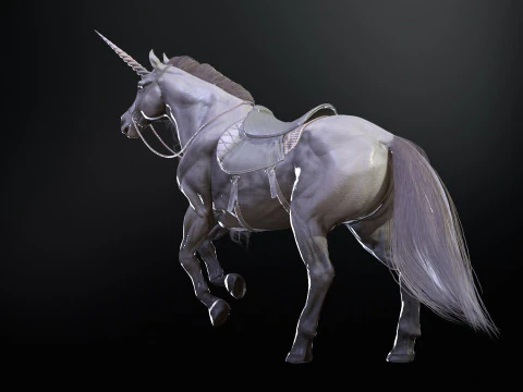 White Unicorn 3D Model