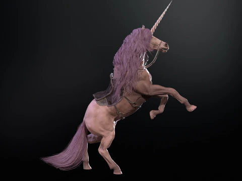 White Unicorn 3D Model