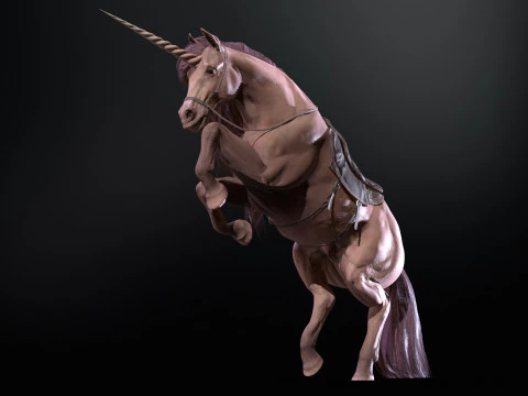 White Unicorn 3D Model