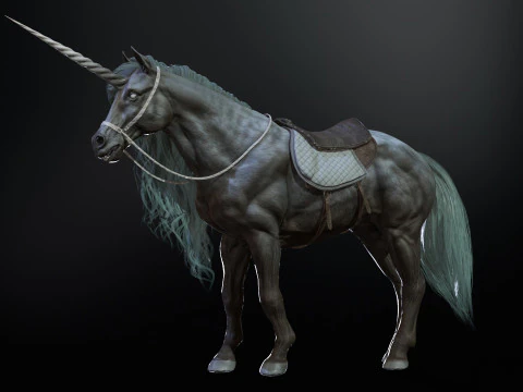 White Unicorn 3D Model