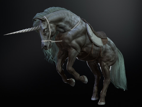 White Unicorn 3D Model