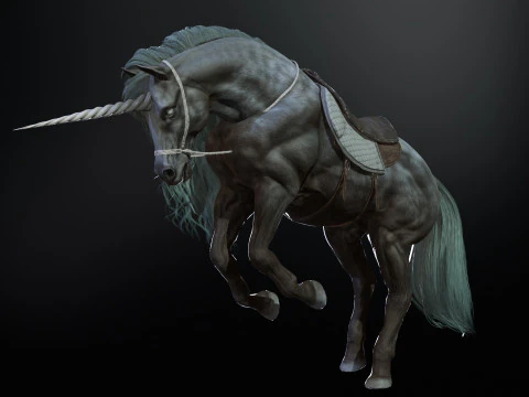 White Unicorn 3D Model