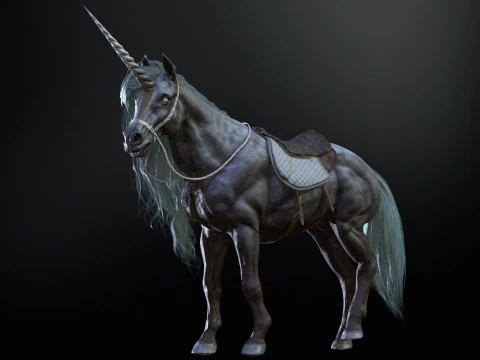 White Unicorn 3D Model