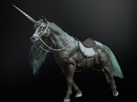 White Unicorn 3D Model