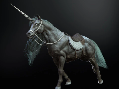 White Unicorn 3D Model