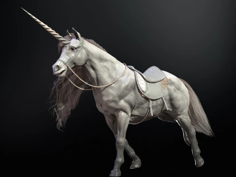 White Unicorn 3D Model