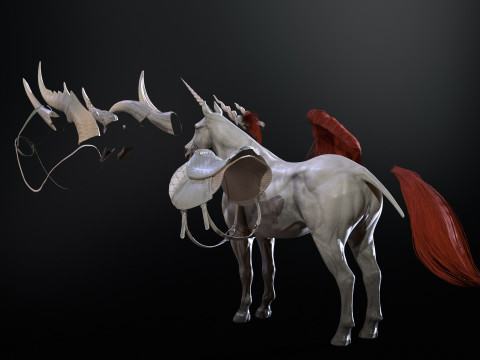 White Unicorn 3D Model