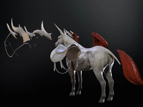 White Unicorn 3D Model