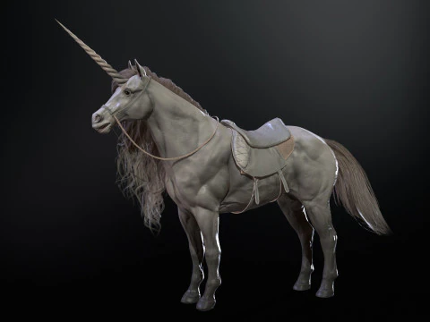 White Unicorn 3D Model