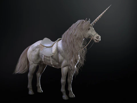 White Unicorn 3D Model