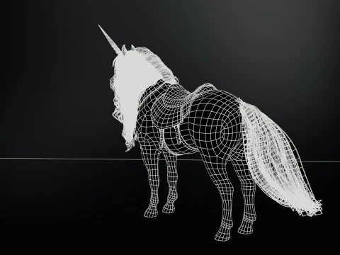 White Unicorn 3D Model