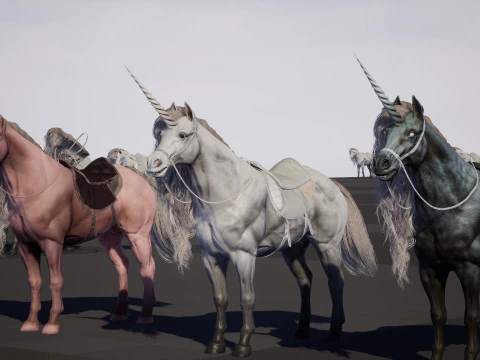 White Unicorn 3D Model